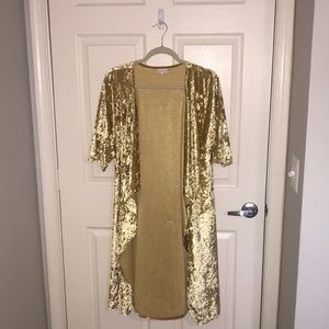 Shimmery gold elegant velour LuLaRoe Shirley size small